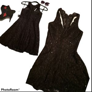 Blk Sequined Cocktail Dress- Size 3/4